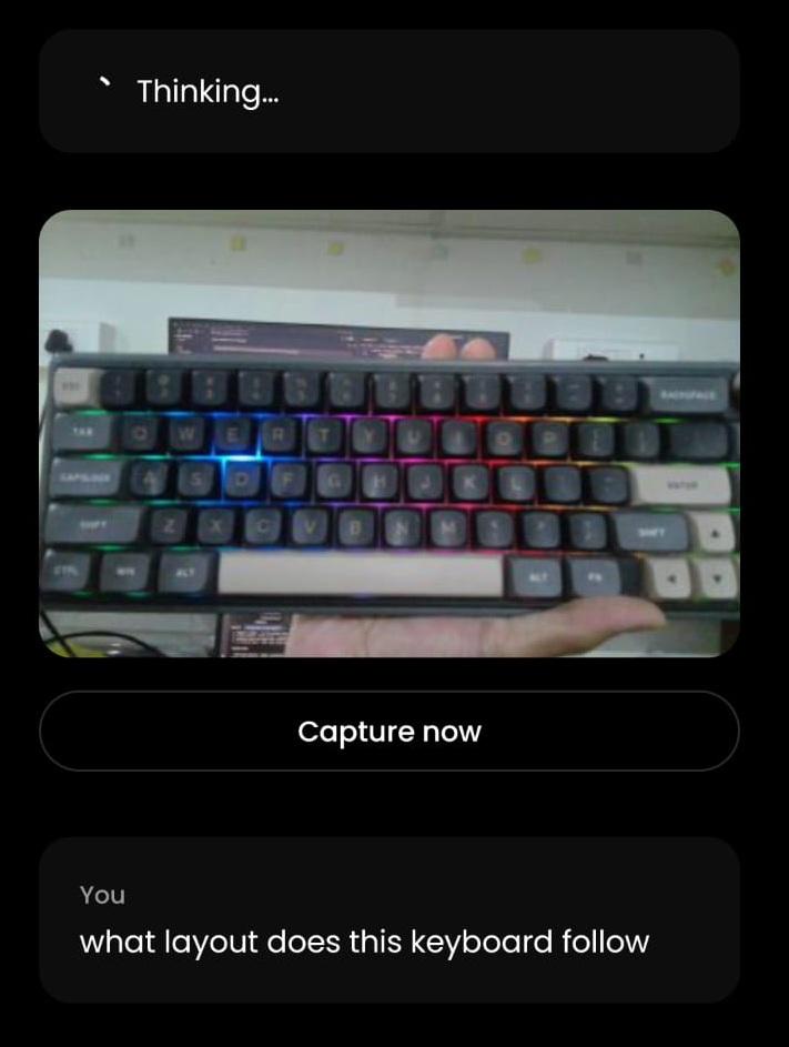 Custom Android app home screen with the glasses connected