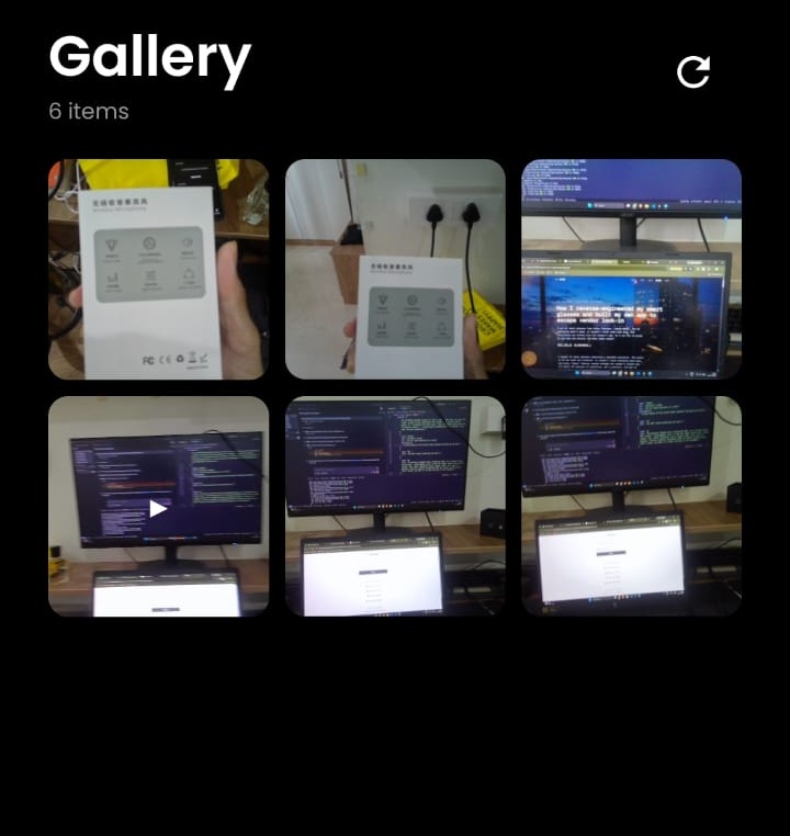 Custom Android app gallery of captures pulled off the glasses
